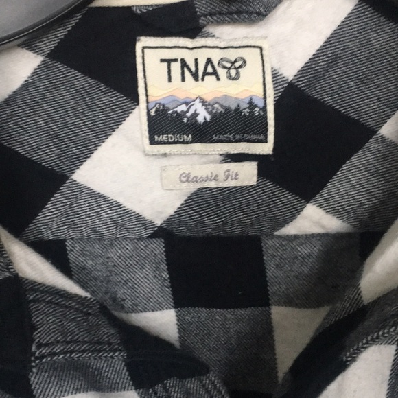 TNA classic fit plaid black and white buttondown - Picture 3 of 5